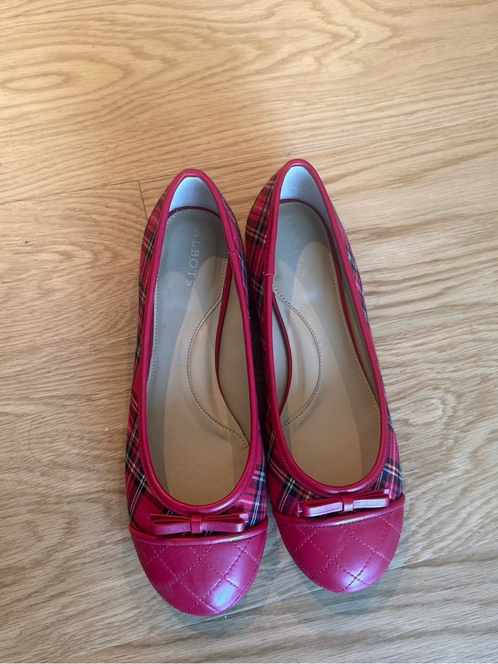 Talbots Red Blair Cap Toe Ballet Flats
